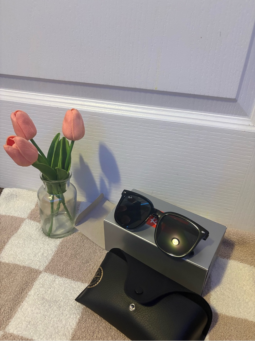Ray-Ban Black Sunglasses with Dark Lenses and Case